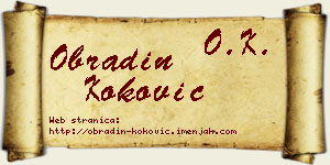 Obradin Koković vizit kartica